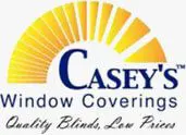 A logo of casey 's window covering