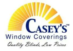 A logo of casey 's window coverings
